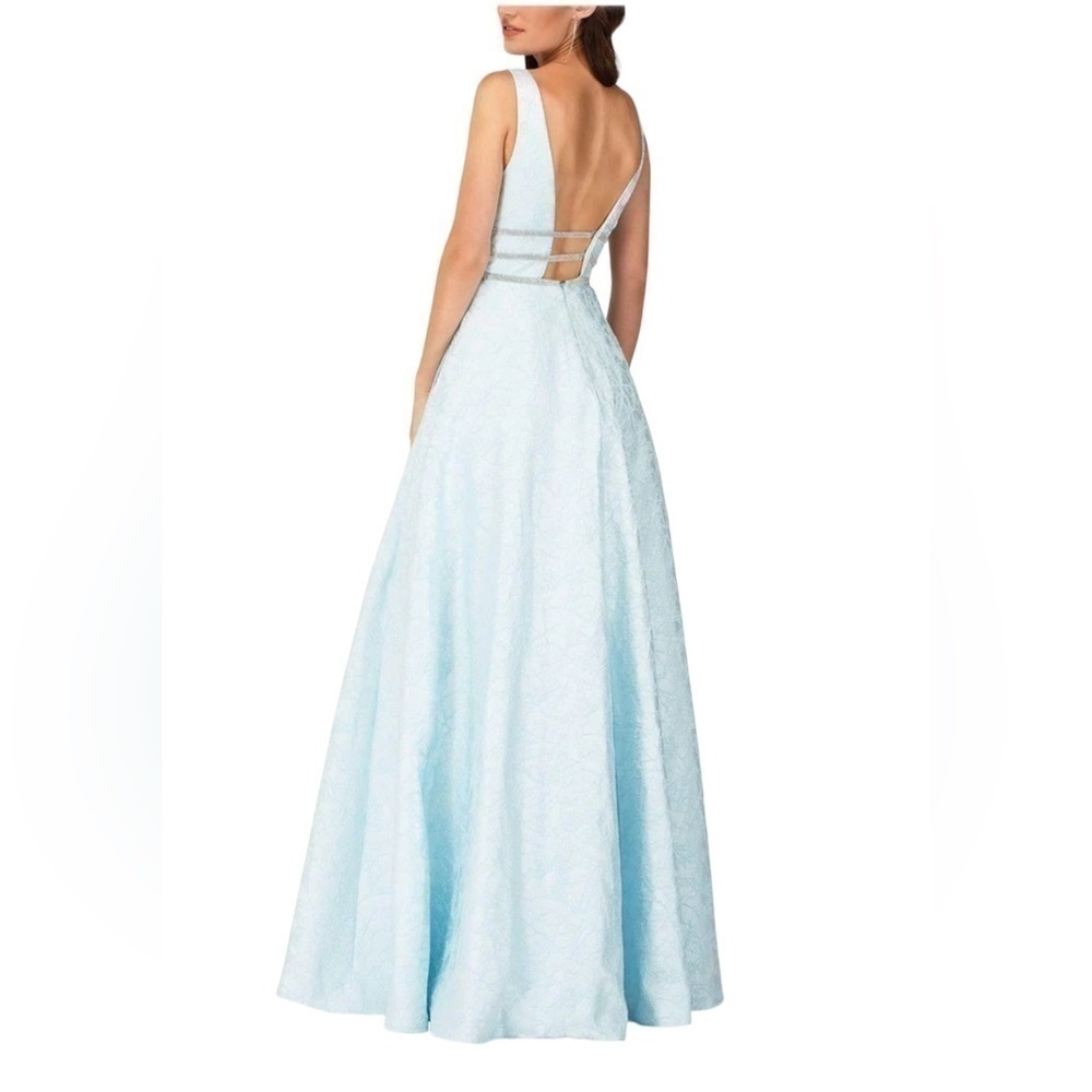Cecilia Couture 2120 Sleeveless V-Neck Long Dress Sky Blue Cinderella Ice Blue - Picture 3 of 10